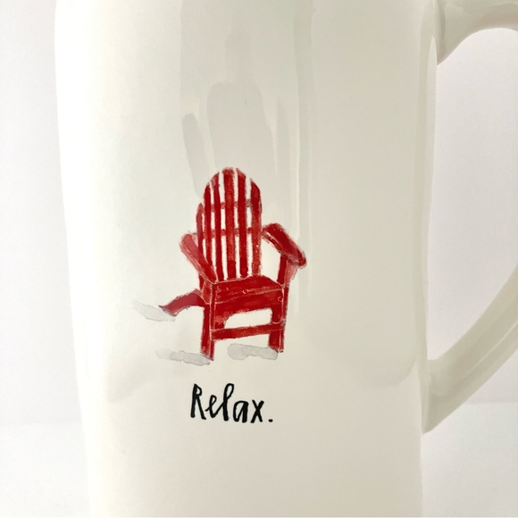 RELAX Red Adirondack chair Ivory pottery pitcher Rae Dunn By Magenta - Picture 8 of 13